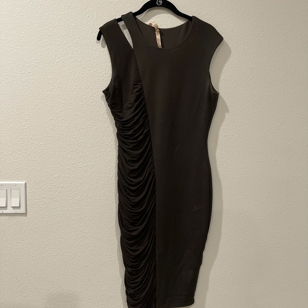 Bailey 44 Hunter Green Side Ruched Dress Large